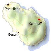 Tramontana Beach - Mappa di Pantelleria. 