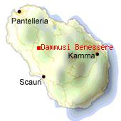 Dammusi Benessere - Map of Pantelleria. 