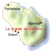 La Grande della Vela - Mappa di Pantelleria. 