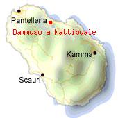 Dammuso in Kattibuale - Map of Pantelleria. 