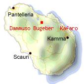 Bugeber - Kafaro - Mappa di Pantelleria. 