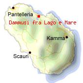 Dammusi Lake and Sea - Map of Pantelleria. 