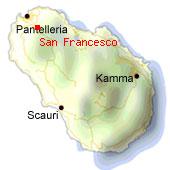 San Francesco - Map of Pantelleria. 